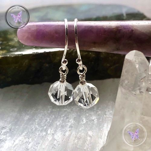 Clear Quartz Facet Earrings